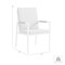 Armen Living Royal White Aluminum and Teak Outdoor Dining Chair with Light Gray Fabric, PK2 840254332799 - alternate 2